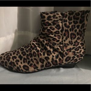 Cheetah print booties
